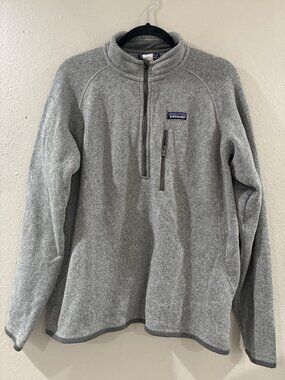 Patagonia Men's Better Sweater 1/4-Zip Fleece Pullover Stonewash Gray size large
